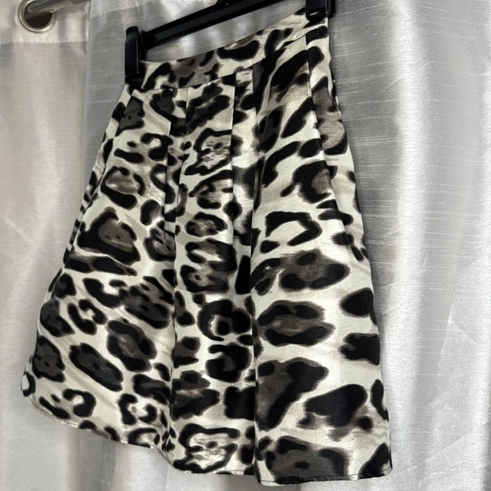 by & by Juniors 1 Animal Print Pleated Shimmer Mini Skirt
